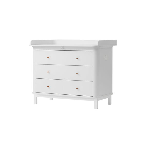 Wood Nursery Dresser 3 Drawers, white, Oliver Furniture