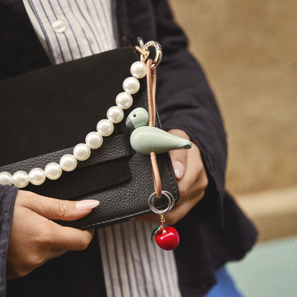 Bird Keychain with Natural Leather, green, Kay Bojesen Denmark