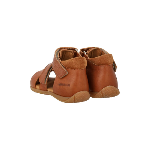 Sandal with Double Velcro, cognac, ANGULUS