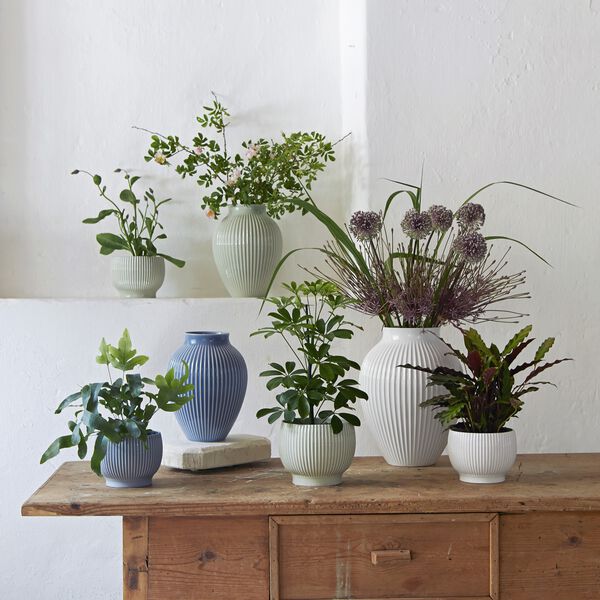 Knabstrup vase ripple, white, Knabstrup Keramik