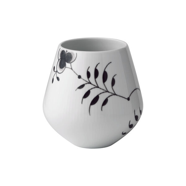 Black Fluted Mega Vase 15 cm, Royal Copenhagen