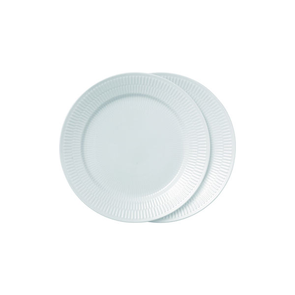 White Fluted Plate 27 cm 2-pc, Royal Copenhagen