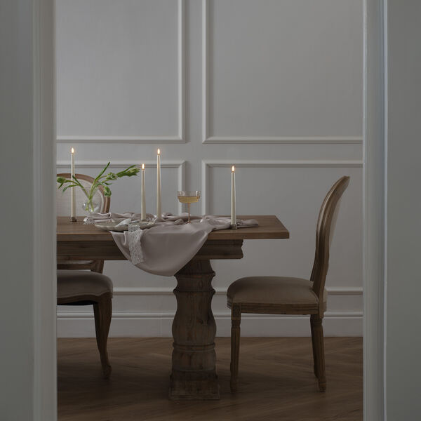 LED Smooth taper candle 2 pcs | H 25 | Pearl ivory, Uyuni Lighting