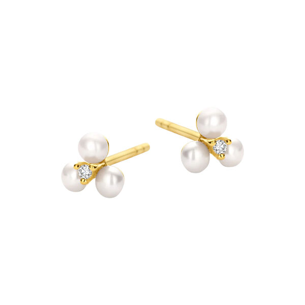 VIOLA EARRING, gold/diamond/freshwater pearls VIOLA EARRING, gold/diamond/freshwater pearls, Spirit Icons