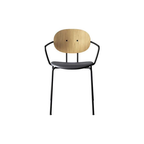 PIET HEIN Chair with Arms, white pigmented oak//Solid Black 509, Sibast Furniture