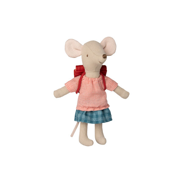 Big Sister Bicycle Mouse with Bag, Maileg