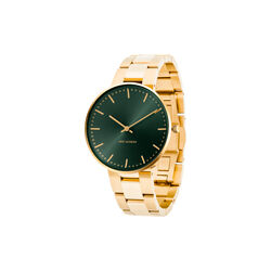 City Hall Evergreen Wrist Watch, green/gold/matt gold, Arne Jacobsen Watches