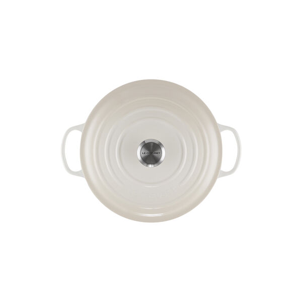 Signature round cast iron pot &Oslash; 28 cm, meringue, Le Creuset