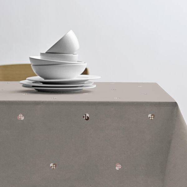 Christmas Hearts Embroidery Christmas Tablecloth, rose, Södahl