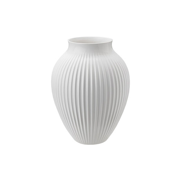 Knabstrup vase ripple, white, Knabstrup Keramik