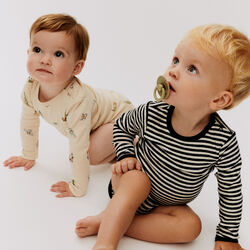 Body L/S Berti, navy rib stripe, Wheat