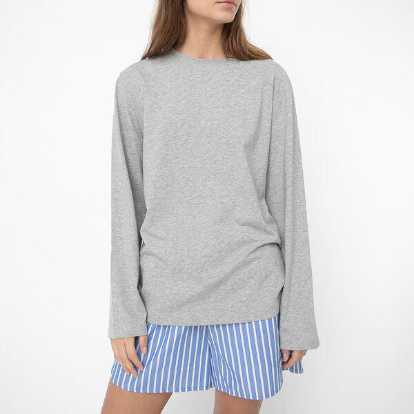 Freya Longsleeve T-Shirt, grey melange Freya Longsleeve T-Shirt, grey melange, Studio Feder