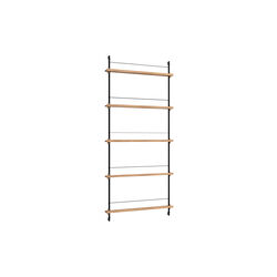 Magazine Shelving Tall, oak/black, MOEBE