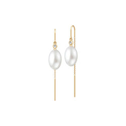 Afrodite Chain Earring, gold/white pearl, Julie Sandlau