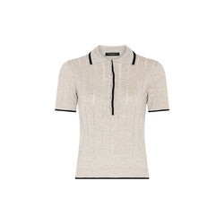 AnemoneBBValnenzia knit polo, sand mel, Bruuns Bazaar