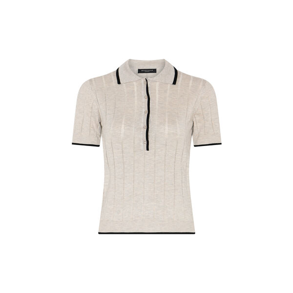 AnemoneBBValnenzia knit polo, sand mel, Bruuns Bazaar