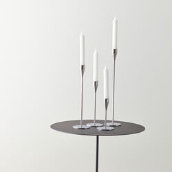 Saturn candle holder 36 cm, stainless steel, Piet Hein