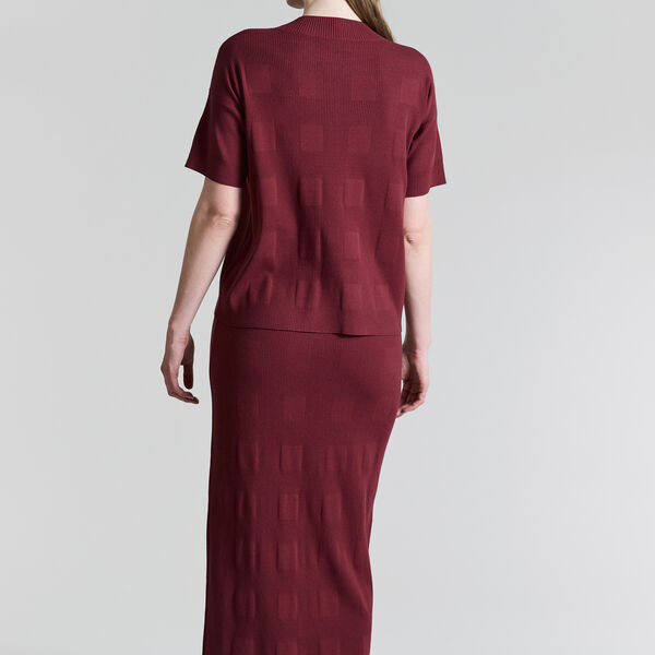 Saku Short-Sleeved Blouse, maroon Saku Short-Sleeved Blouse, maroon, BITTE KAI RAND