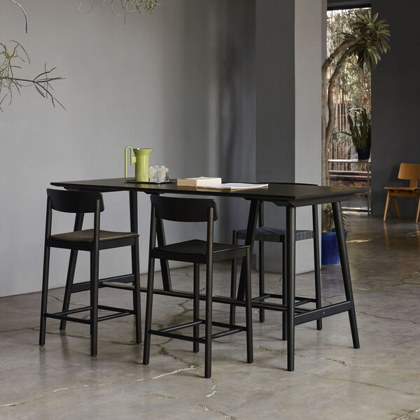 Betty TK12 Counter Chair, black lacquered ash/black Betty TK12 Counter Chair, black lacquered ash/black, &Tradition