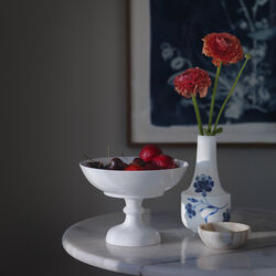 White Fluted Bowl on Foot 80 cl, Royal Copenhagen