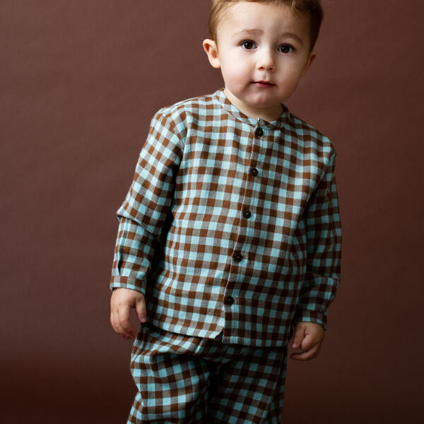 Baby Brushed Shirt, coffee checks Baby Brushed Shirt, coffee checks, Serendipity