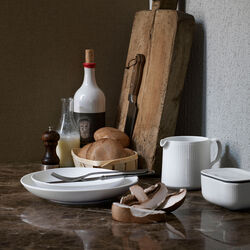 White Fluted Butter Jar with Lid, Royal Copenhagen