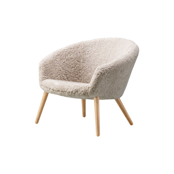 Ditzel Lounge Chair, white/lacquered oak Ditzel Lounge Chair, white/lacquered oak, Fredericia Furniture