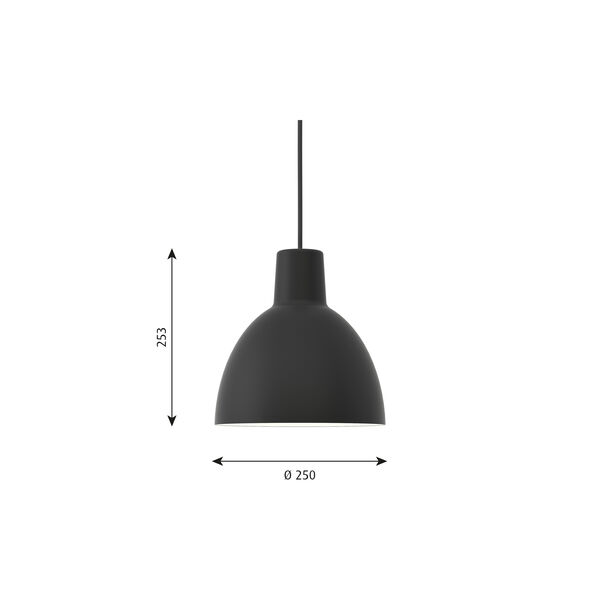 Toldbod 250 Pendant, black, Louis Poulsen