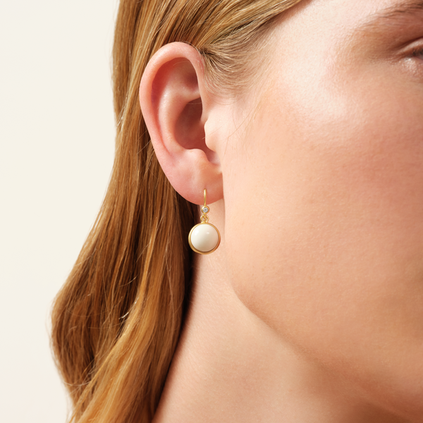 Prime Earrings, gold/ivory, Julie Sandlau