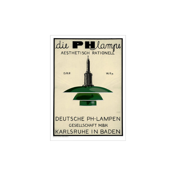 PH Lamp - Green, Poster & Frame