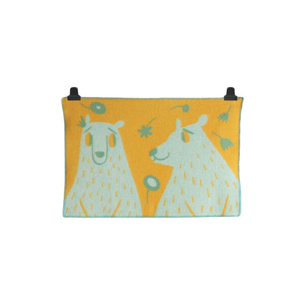 BEAR Baby Size Throw, turquoise/orange BEAR Baby Size Throw, turquoise/orange, Røros Tweed
