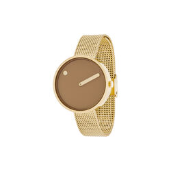 PICTO Wrist Watch, cappuccino brown/gold/matt gold, PICTO