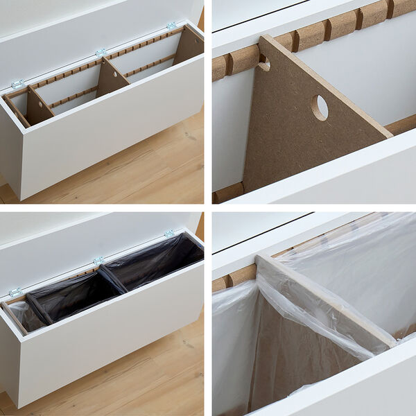 SORTED Premium Wide Waste Sorting, white/RAL 9010, DesignLife