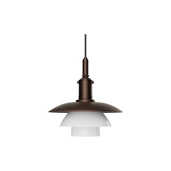 PH 3/3 Pendant, aged brass/opal glass, Louis Poulsen