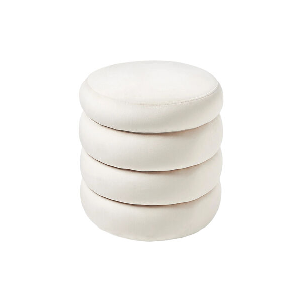 Alto Pouf with Storage Space, feather off white, Westwing Collection