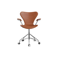 Series 7&trade; 3217 Fully Upholstered Office Chair, Grace Walnut, Fritz Hansen