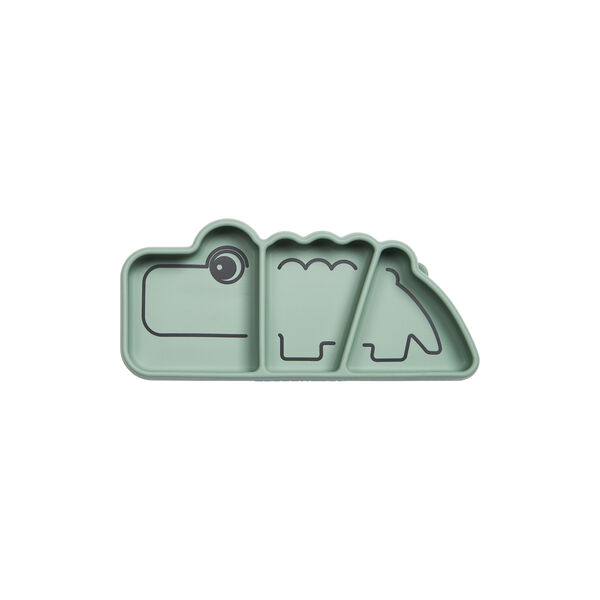 Croco Stick & Stay Snack Plate, green Croco Stick & Stay Snack Plate, green, Done by Deer