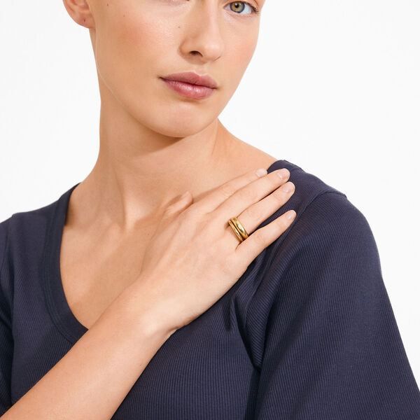 KAISYN ring 2-in-one set, gold plated, Pilgrim