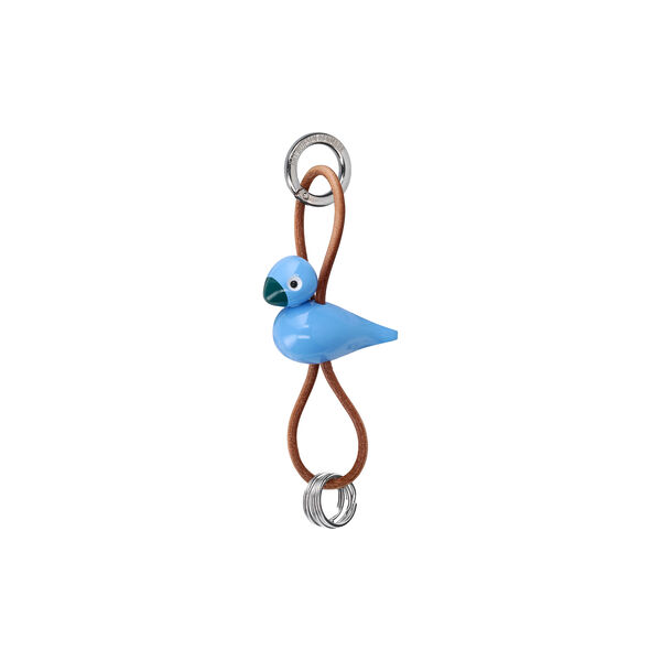 Bird Keychain with Natural Leather, blue, Kay Bojesen Denmark