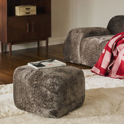 Wolke Ottoman, teddy boucl&eacute; taupe, Westwing Collection