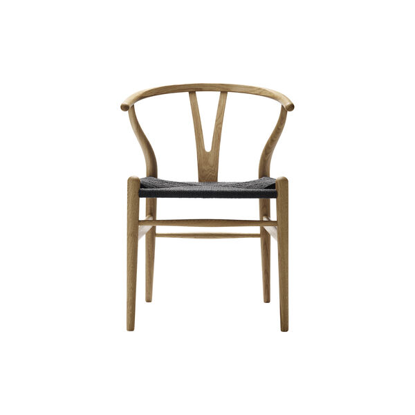 CH24 Wish Bone Chair, oiled oak/black, Carl Hansen & S&oslash;n