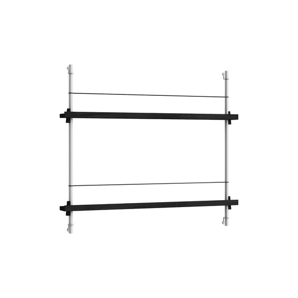 Magazine Shelving Small, black/stainless steel, MOEBE