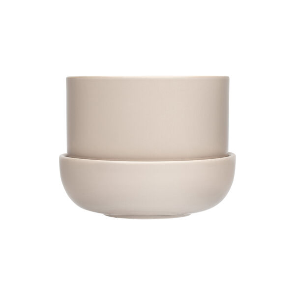Nappula Flowerpot with Saucer small, beige, Iittala