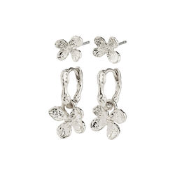 AJANI earrings 2-in-1 set, silver plated, Pilgrim