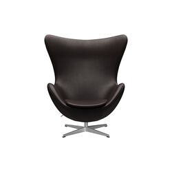 Egg™ 3316 Lounge Chair, Grace dark brown/satin brushed aluminium, Fritz Hansen