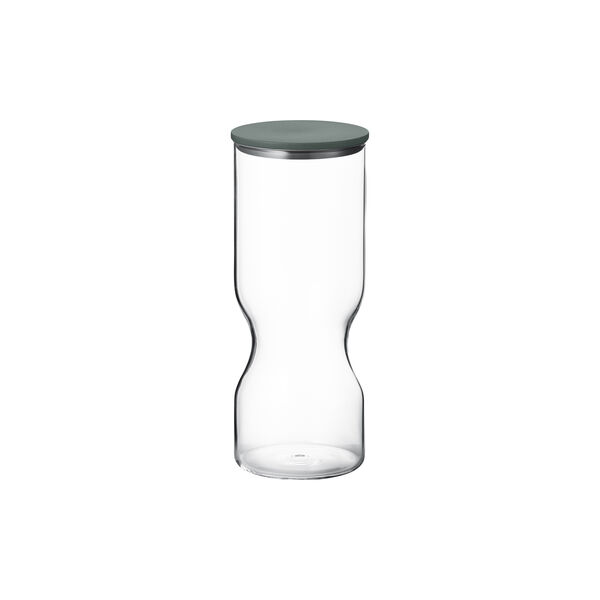 ALFREDO storage canister large 1.5 L, glass/green, Georg Jensen