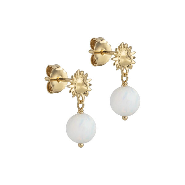 Sunshine&nbsp;Globe Earrings, gold/opal, ENAMEL Copenhagen