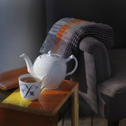 White Fluted Half Lace Teapot 100 cl, Royal Copenhagen