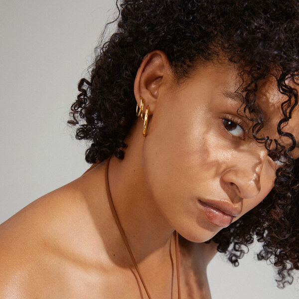 EVE Hoops 2-in-1 set, gold plated, Pilgrim