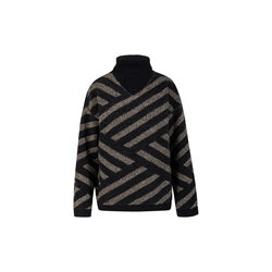 Knit with stripe pattern, black/sand stripe, Coster Copenhagen